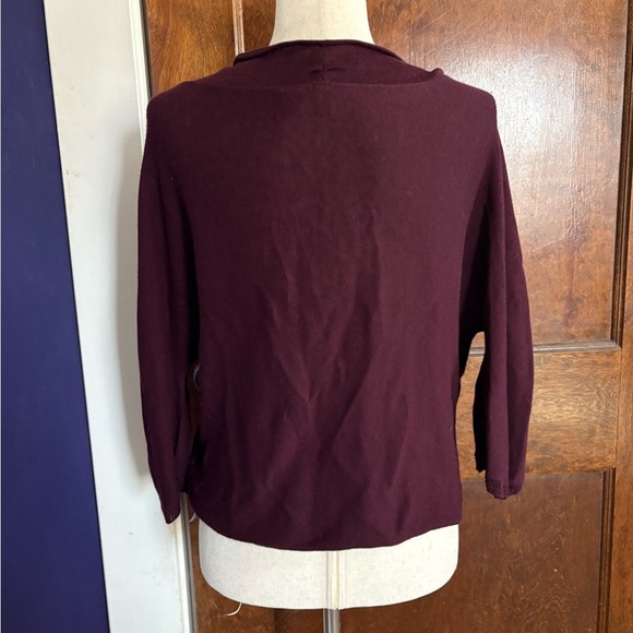 Moth Anthropologie Eggplant Aubergine Snap Front Lightweight Cotton Cardigan - Picture 3 of 10